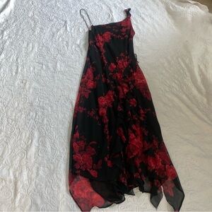 Black and rose one strap cocktail dress